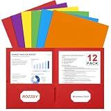 12 Pack 2 Pocket Folders, Paper File Folders with Pockets, Letter Size