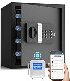 FORFEND Smart Fingerprint Safes | WiFi Safe Box App Unlock/Alarm | Voice Command, Kidnap SOS Alarm, Tamper Proof, Frozen Mode | Biometric Caja Fuerte Money Lockbox History Track Remote Live Monitor