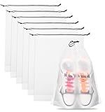 Teskyer Shoe Bags for Travel, Waterproof Drawstring Shoe Bags, 6 Pack