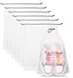 Teskyer Shoe Bags for Travel, Waterproof Drawstring Shoe Bags, 6 Pack