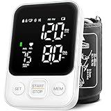 Blood Pressure Monitor Upper Arm Machine Sphygmomanometer Accurate Adjustable Manual BP Cuff Kit Led Backlit Display 2 Users 240 Sets Memory Includes Storage Bag White