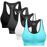 Racerback Sports Bras for Women with Pads - High Impact Athletic Tank Tops for Yoga and Workout Brassieres Bra
