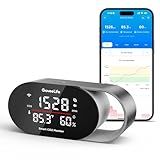 GoveeLife Smart Air Quality Monitor for Home, CO2 Detector for Health, Sleep Quality & Energy Efficiency, Temperature Humidity Meter with Real-Time Display & Alarm, for Office, Bedroom, Kitchen