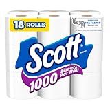 Scott 1000 Toilet Paper, 18 Rolls, 1000 Sheets per Roll