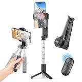 Acer Gadget Gimbal Stabilizer 1Axis for iPhone/Cell Phone/Smartphone/Android with Remote Control&Light, Portable Gimbal Tripod Auto Balance Handheld Selfie Stick for Video Recording, Live Streaming