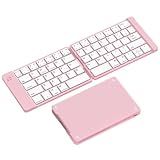 PopBloom Foldable Bluetooth Keyboard - Portable Keyboard, Rechargeable Full Size Ultra Slim Compatible iOS Android Windows Smartphone Tablet and Laptop (Only Keyboard)