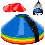 Soccer Training Cones Set, 75/50/25 Pack with Strap Holder & Carry Bag
