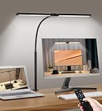 Motumen Led Desk Lamp for Home Office, Eye-Care Desk Light Clamp, Black