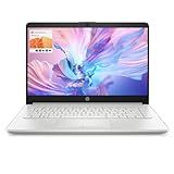 HP Portable Laptop, Student and Business, 14" HD Display, Intel Quad-Core N4120, 4GB DDR4 RAM, 64GB eMMC, 1 Year Office 365, Webcam, RJ-45, HDMI, Wi-Fi, Windows 11 Home, Silver