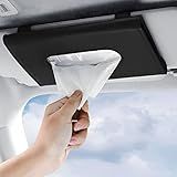 BIPROS Car Tissue Holder with Ultra Soft Lotion Facial Tissues - Slim Visor Mount for Cars/Trucks/SUVs, Kleenex-Compatible Napkin Organizer (Ergonomic Design, Easy Installation)