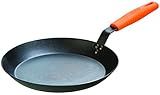 Lodge Manufacturing Company CRS12HH61 Carbon Steel Skillet, 12", Black/Orange