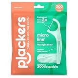 Plackers Micro Line Floss Picks, Intense Mint, 300 Count