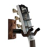 String Swing CC01K-BW Guitar Hanger and Guitar Wall Mount Bracket Holder for Acoustic and Electric Guitars Black Walnut