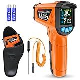 MESTEK Infrared Thermometer Gun, Non Contact Digital Laser Thermometer Temperature Gun with Color LCD for Cooking, Home Repairs, Humidity Measurement, Adjustable Emissivity -58°F to 1472°F(-50~800°C)