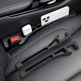 swardroof Car Seat Gap Filler 2-Pack Black, Dual-Function Fill-and-Store Car Organizer, Seat Gap Filler with Phone & Card Slots, Universal Car Gap Filler for Most Vehicles, Interior Accessories