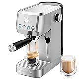 CASABREWS 3700 Essential Espresso Machine 20 Bar, Stainless Steel Cappuccino & Latte Machine with Steam Frother for Home, 49oz Water Tank, Silver