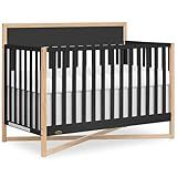 Dream On Me Owen 5-in-1 Convertible Full-Size Baby Crib in Matte Black, GreenGuard Gold & JPMA, Converts to Toddler, Day, & Full-Size Bed, Non-Toxic Paint, Safe Sleep Environment
