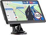 GPS Navigator for Car Truck RV, Latest 2025 Map, 7 inch Touch Screen Real Voice Spoken Turn-by-Turn Direction Reminding Navigation System for Cars, Vehicle GPS with Speed and Red Light Warning