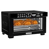 Gourmia Toaster Oven Digital Air Fryer - Convection Mode with 4 Slice Capacity, 3 Rack Positions, 12 Presets, Toast, Bagel, Bake, Roast, Broil, Dehydrate, Popcorn, Fits 9" Pizza, Black