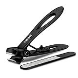 SZQHT Ultra Wide Jaw Opening Nail Clippers Set, Toenail Clippers for Thick Nails, Heavy Duty Nail Cutter, Stainless Steel Toe Nail Clippers for Seniors, Men & Women Manicure,Pedicure,Big(Black)