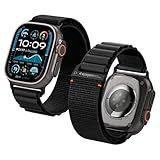 Spigen for Apple Watch Band, Compatible with Ultra 3/2/1 49mm, Series 11/10 46mm, 9/8/7 45mm, SE3/SE2/SE/6/5/4 44mm, 3/2/1 42mm WBF1 Lightweight Fabric Strap - Black