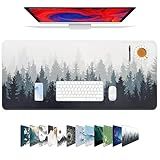 Galdas Mouse Pad For Gaming,Forest Background Pattern XXL XL Large Mouse Mat Long Extended MousePad Desk Mat Non-Slip Rubber Mice Pads Stitched Edges Thin (31.5 x 11.8 x 0.12 Inches) Tree