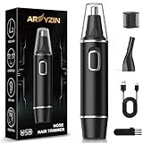 AREYZIN Nose Hair Trimmer for Men,Rechargeable Ear and Nose Trimmer,2026 Professional 2 in 1 Painless Eyebrow & Facial Hair Trimmer with IPX7 Waterproof Dual Edge Blades (Black)