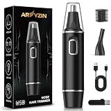 AREYZIN Nose Hair Trimmer for Men,Rechargeable Ear and Nose Trimmer,2026 Professional 2 in 1 Painless Eyebrow & Facial Hair Trimmer with IPX7 Waterproof Dual Edge Blades (Black)