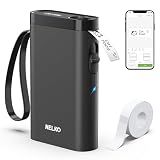 Nelko P21 Label Maker Machine with Tape, Bluetooth Label Printer, Black