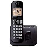 Panasonic Cordless Phone, 1.6" Backlit Display, Call Block, Speakerphone, 10 Hours Talk Time, 1 Handset - KX-TGC200B (Black)