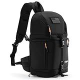 Vogano Camera Sling Bag for Photographers - Waterproof Single-Shoulder Camera Case with Adjustable Dividers, Rain Cover & Side Tripod Pocket