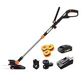 WORX Cordless String Trimmer & Lawn Edger, 12'' Electric Weed Wacker with 5.5 LBS, 20V Weed Eater with 90° Pivoting Head, Battery & Charger Included, WG170.2