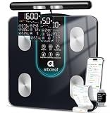 arboleaf Smart Scale for Body Weight, 8-Electrode Scale with Handle | App unlocks 50+ metrics, trend history, family profiles, and report sharing, while the display shows 7 key stats at a glance