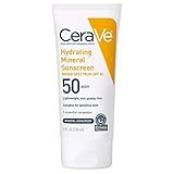 CeraVe 100% Mineral Sunscreen SPF 50 with Zinc Oxide & Titanium Dioxide, Hyaluronic Acid & Ceramides, Oil Free & Non-Greasy, Hydrating Mineral Sunscreen For Body, 5 oz
