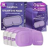LumiDew Steam Eye Mask, Self Heating Heated Eye Mask for Sleep, Warm Compress for Eyes, Moist Heat for Dry Eye Relief, Stye Eye Treatment, Spa, Travel Essentials, Unscented 16 Pack