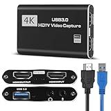 HeavenBird 4K HDMI Video Capture Card, Gaming Capture Card with Microphone, Full HD 1080P 60FPS USB Video Capture Device