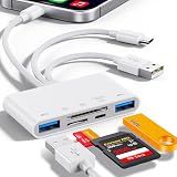 5-in-1 Memory Card Reader, USB OTG Adapter & SD Card Reader for i-Phone/i-Pad, USB C and USB A Devices with Micro SD & SD Card Slots, Supports SD/Micro SD/SDHC/SDXC/MMC