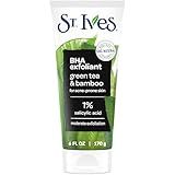 St. Ives Blackhead Clearing Face Scrub, Clears Blackheads & Unclogs Pores, Green Tea & Bamboo, Salicylic Acid Acne Treatment Facial Scrub, Moderate Exfoliator Skin Care with Natural Exfoliants 6 oz