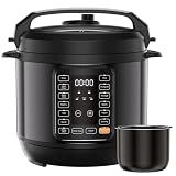 DUMOS Electric Pressure Cooker 16-in-1, 8QT Programmable Multi Cooker with 12 One-Touch Presets, Soup Steam Yogurt and More, Ceramic Inner Pot Delay Start & Keep Warm, Includes Recipe Guide, Black