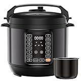 DUMOS Electric Pressure Cooker 16-in-1, 8QT Programmable Multi Cooker with 12 One-Touch Presets, Soup Steam Yogurt and More, Ceramic Inner Pot Delay Start & Keep Warm, Includes Recipe Guide, Black
