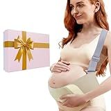 Joyfubabe Upgraded Pregnancy Belly Band, Ultra-soft & Cozy Maternity Belly Bands for Pregnant Women, Adjustable Pregnancy Belt with Back Brace Straps for Abdomen, Back & Waist (M)