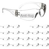 3M Safety Glasses, Virtua, 20 Pair, ANSI Z87, Unisex, Anti-Fog, Scratch Resistant, Clear Lens, Clear Frame, Affordable Eye Protection, Lightweight, Wraparound Coverage