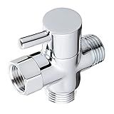 Sneatup Solid Brass 3-way G1/2 Shower Diverter Chrome Plating