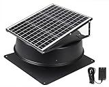 OmniPV Solar Attic Fan, 40 W, 1600 CFM Large Air Flow Solar Roof Vent Fan, Low Noise and Weatherproof with 110V Smart Adapter, Ideal for Home, Greenhouse, Garage, Shop, RV, Workshop etc.
