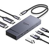 UGREEN USB C Docking Station Dual Monitor, 7-in-1 Aluminum Dock with 2xHDMI