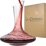 Le Chateau Crystal Wine Decanter with Built-in Aerator – 750ml Giftable Hand Blown Glass Carafe, Enhances Aroma & Flavor with Elegant Design - Red Wine Accessories for Wine Lovers