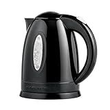 OVENTE Electric Kettle, 1.7L Fast Boiling Water Heater for Coffee or Tea, BPA Free with Water Level Gauge, Auto Shut-Off, Boil-Dry Protection, Indicator Light and Removable Filter, Black KP72B