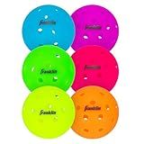 Franklin Sports Neon X-40 Outdoor Pickleballs - USA Pickleball (USAPA) Official Pickleball Balls - Regulation Size Outdoor Court Pickleballs - Official Pickleball of US Open - Vellum Neon - 6 Pack
