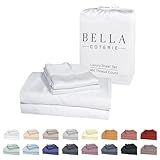 Bella Coterie Luxury Bamboo Viscose King Size Sheet Set | 100% Organically Grown | Ultra Soft | Cooling for Hot Sleepers | 18" Deep Pocket [White]