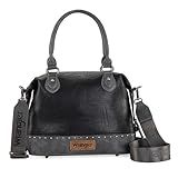 Wrangler doctor bag satchel purse for women two tone barrel satchel handbags and womens shoulder bag WG122-S5110BK